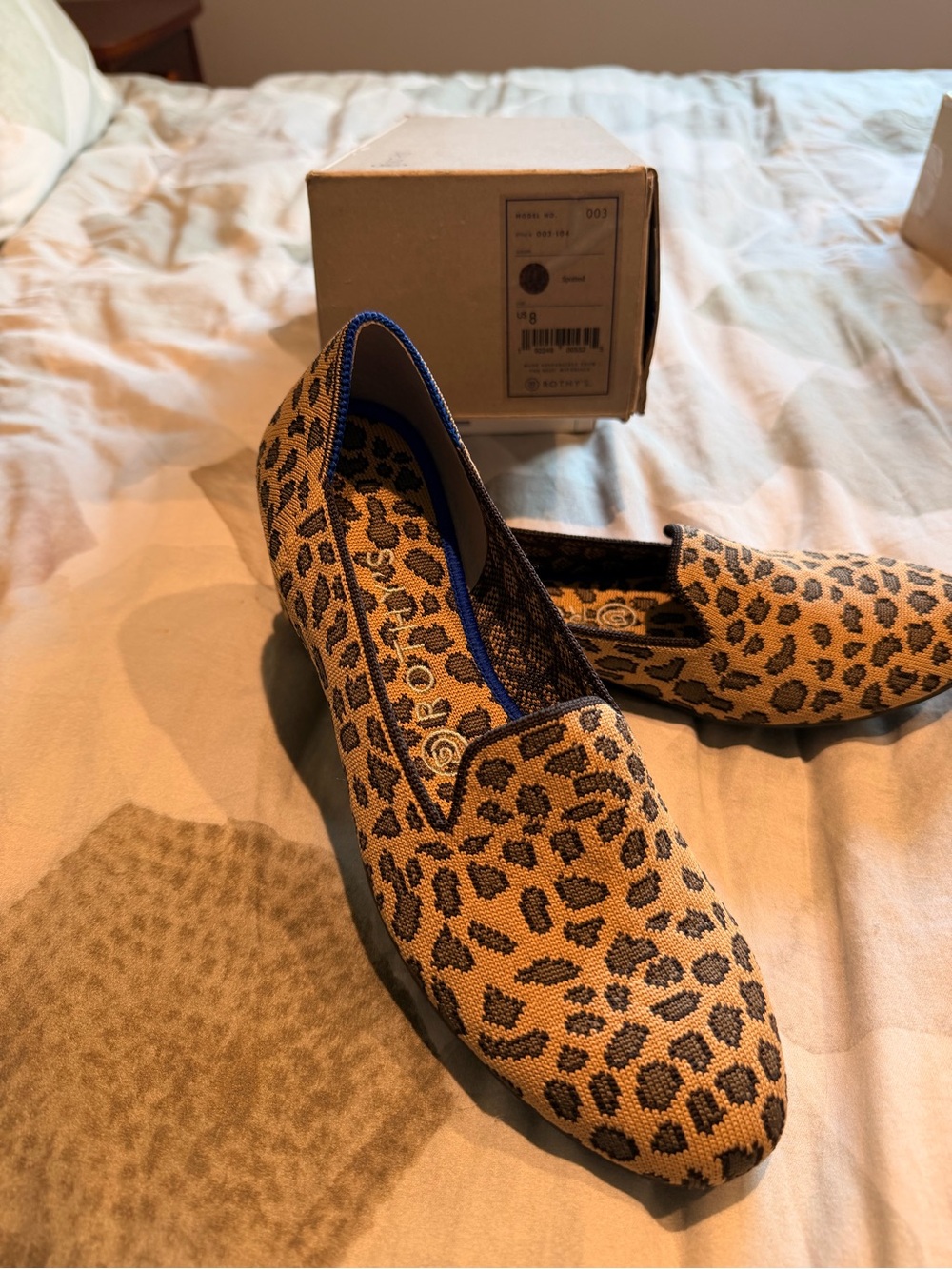 Rothy’s Daily Loafer in Spotted Leopard Print Slip-On Flats Women’s 8